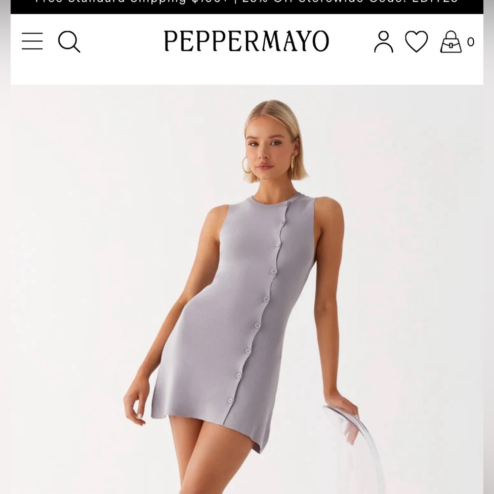 Peppermayo Light Gray Sleeveless Dress